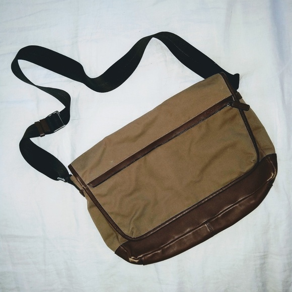 Coach leather and canvas messenger bag